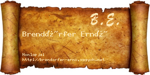 Brendörfer Ernő névjegykártya